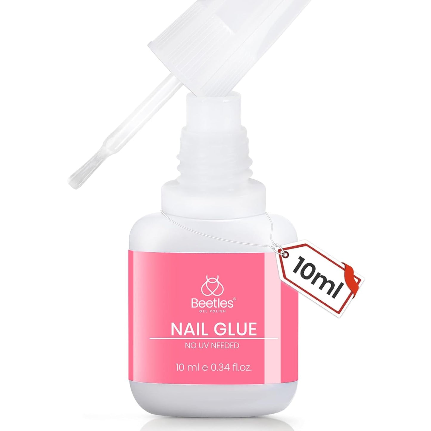 Beetles Press-On Nail Glue - Quick-Drying 10ml Brush-On Adhesive for Acrylic & Fake Nails | Long-Lasting Summer Manicure