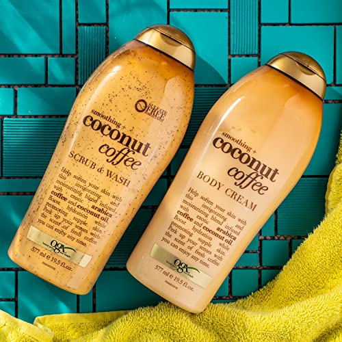 OGX Smoothing + Coconut Coffee Exfoliating Body Scrub, 19.5oz