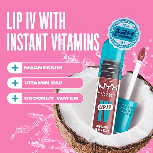 NYX Lip IV Hydrating Glossy Lip Stain - Petal Pourin' Pink