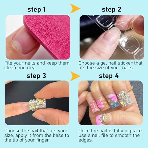 GLOVZBEYI XiaoZ S Handcrafted Almond-Shaped Press-On Nails for Summer, 10PCS Pink Floral Short Fake Nails