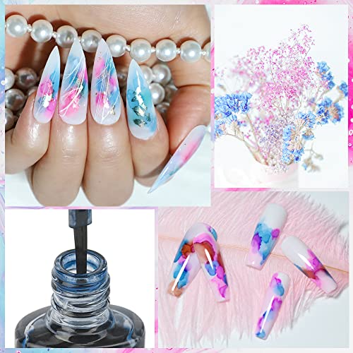 MIZHSE Blooming Gel Nail Polish 10ml - Blossom Gel Marble Nail Art for Manicure