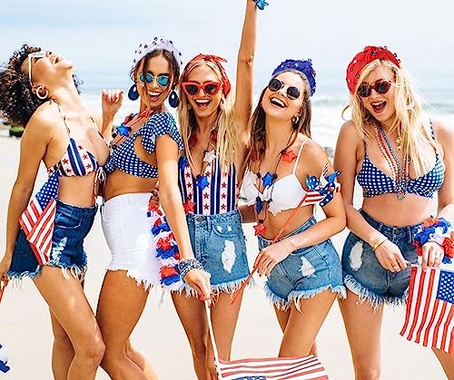 ARATLENCH White Knot Headband - 4th of July American Flag Design