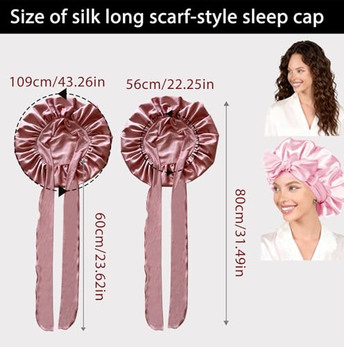 Women's Silk Satin Sleep Bonnet - Soft Adjustable Hair Wrap for Women