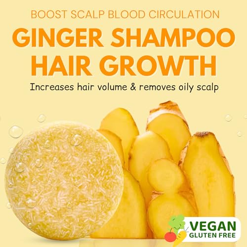 Muun Natural Shampoo Bar Set - Ginger, Rosemary & Rice Water (3 Pack)