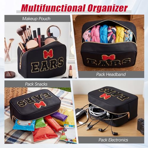 Hillban Large Ears Headband Travel Organizer Bag - Waterproof Nylon Case