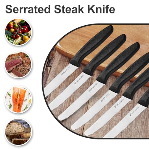 6-Piece Serrated Steak Knife Set with Ergonomic Handles