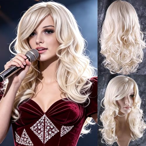 BERON 24-Inch Blonde Curly Hair Wig for Parties & Cosplay - Long Synthetic Style