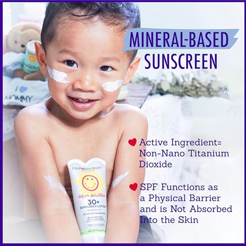 California Baby Super Sensitive SPF 30+ Mineral Sunscreen, 1.8 oz
