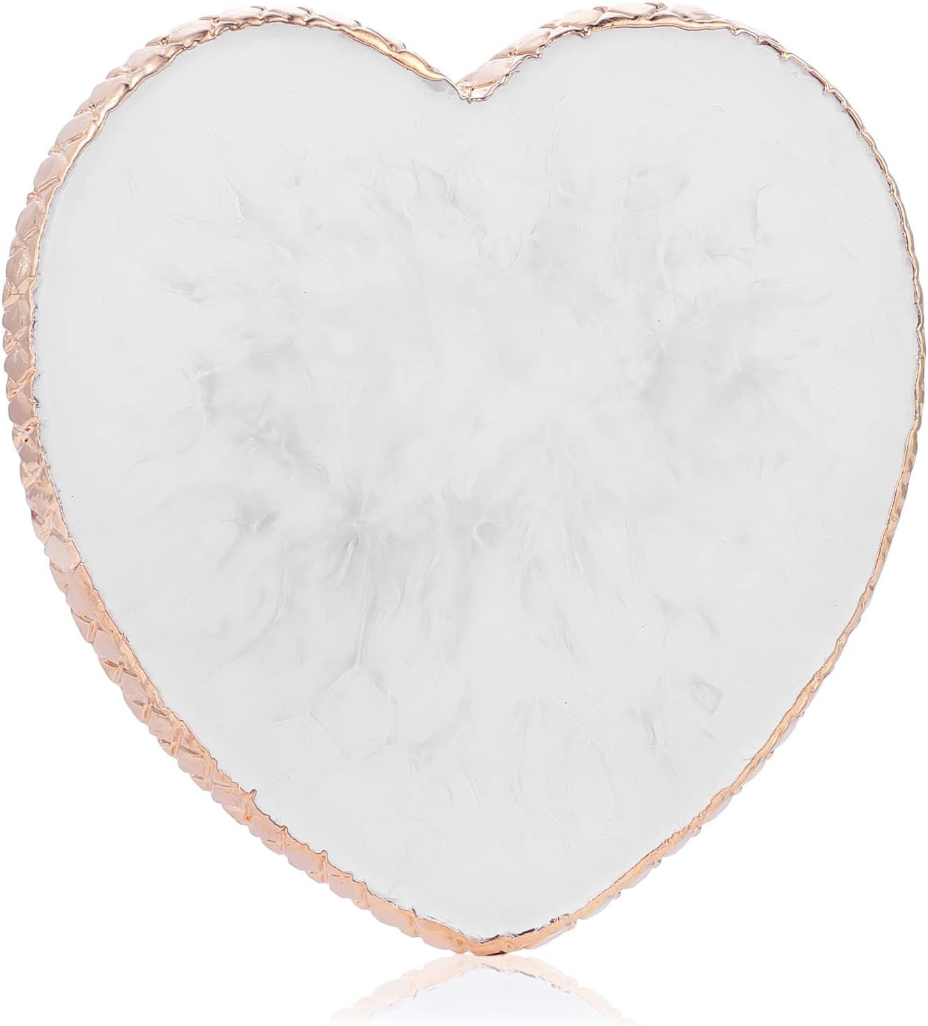 Resin Nail Art Palette - Heart Shaped Gold Edge Mixing Tray for Gel Nail Art | Makeup Foundation Display Board