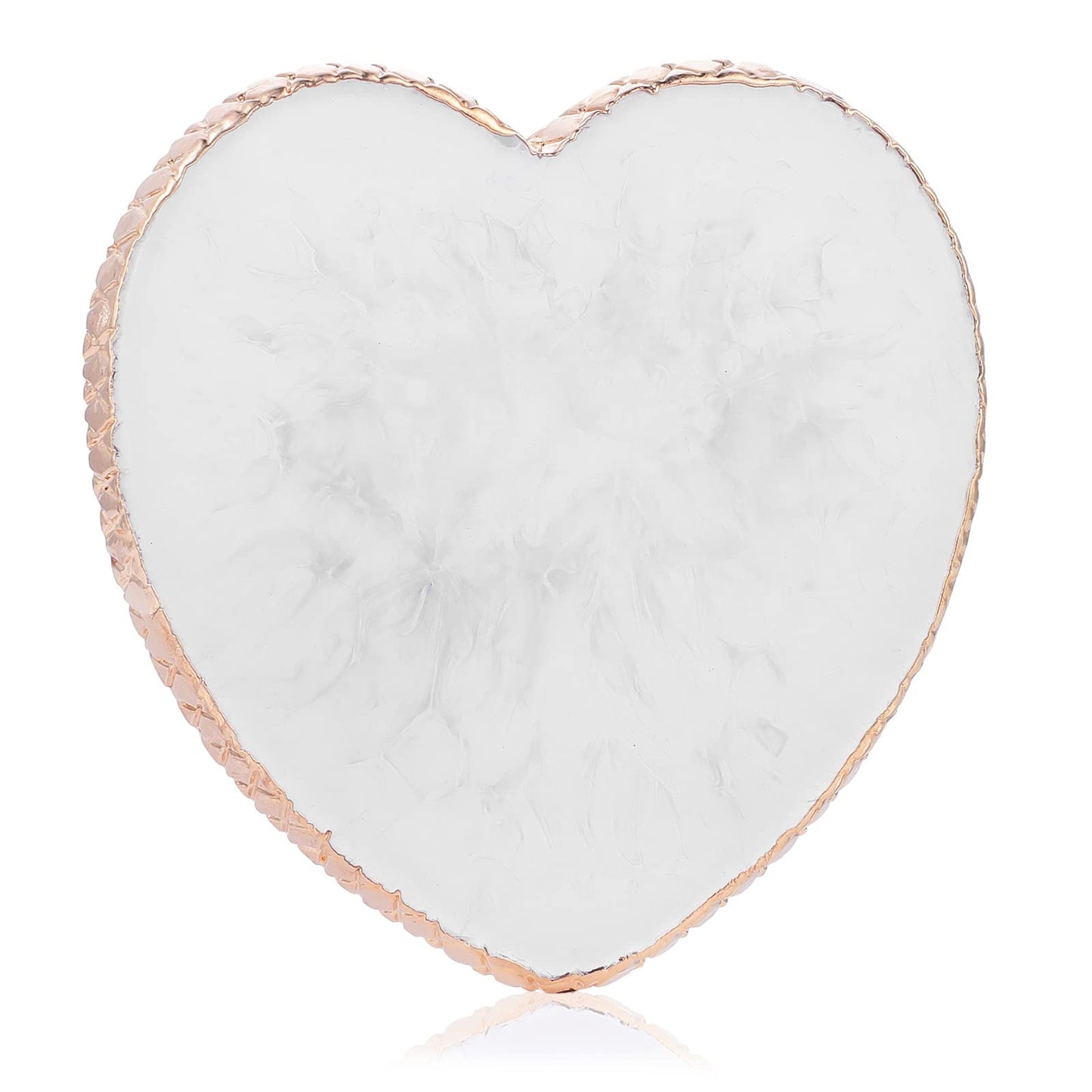 WLLHYF Resin Nail Art Palette Gold Edge Nail Holder Heart Shaped Color Makeup Foundation Mixing Tools Display Board Gel Nail Art Color Mixing Palette Painting Tray Manicure Tool