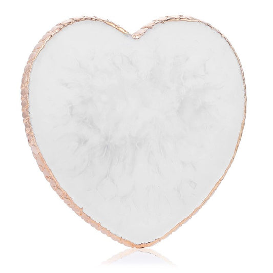 WLLHYF Resin Nail Art Palette Gold Edge Nail Holder Heart Shaped Color Makeup Foundation Mixing Tools Display Board Gel Nail Art Color Mixing Palette Painting Tray Manicure Tool