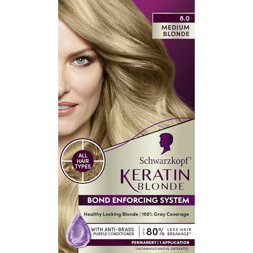 Schwarzkopf Keratin Blonde 8.0 Permanent Hair Dye | Gray Coverage