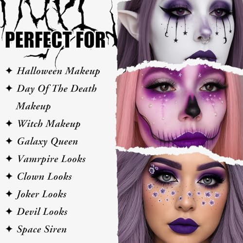 UCANBE Purple Halloween Makeup Kit – 15-Color Eyeshadow Palette & Face Makeup