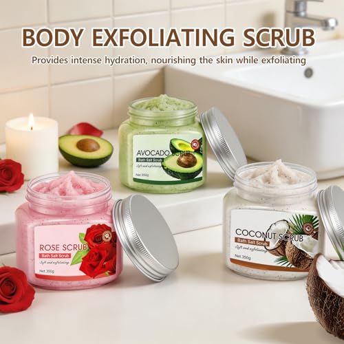 JYSJIAYOU Exfoliating Body Scrub with Botanical Particles - Moisturizing Shower Scrub, 350g - Variation A
