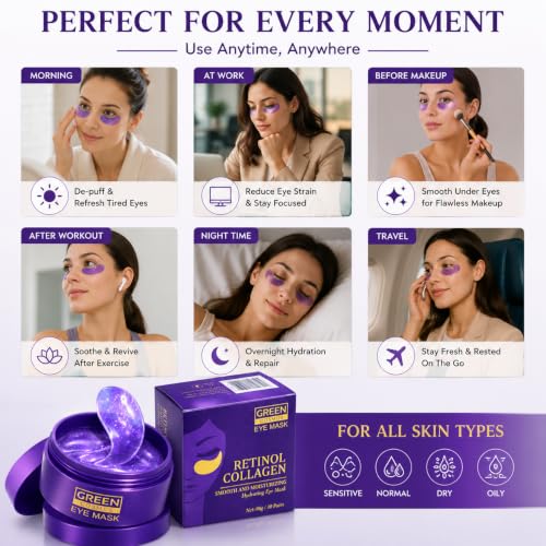 Green Cosmos Retinol & Collagen Hydrogel Under Eye Patches - 60 Pack