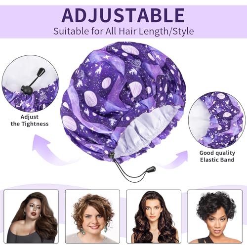 WINSTECK Extra Large Adjustable Shower Cap for All Hair Types