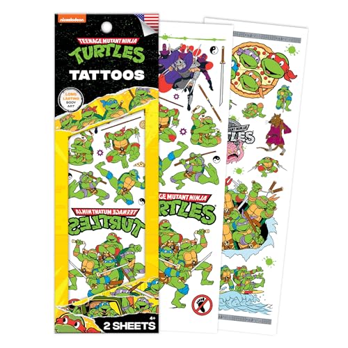 Teenage Mutant Ninja Turtles Temporary Tattoos - 17 Designs, Skin-Safe Ink