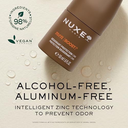 NUXE Men Aluminum-Free Deodorant 24HR Odor & Sweat Protection, 1.6 Fl Oz