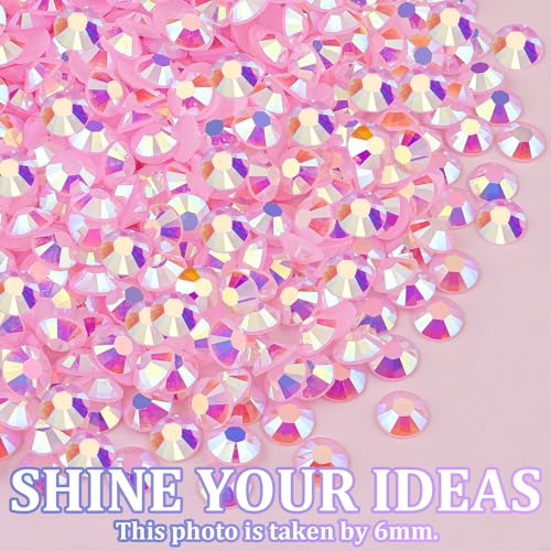 Light Pink AB Resin Rhinestones 25000 Pcs with Glue for Crafts