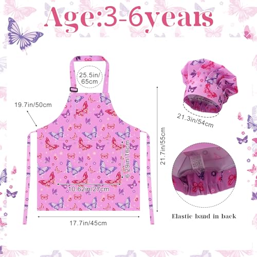Kids Chef Apron and Hat Set - Adjustable 4 Pack for Toddlers