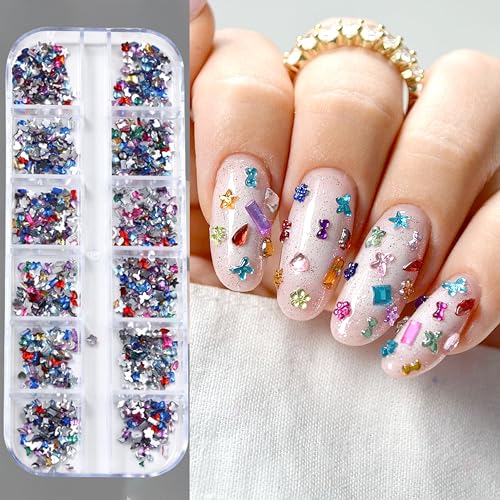 4000Pcs Colorful Rhinestone Nail Art Charms - 3D Mini Gems