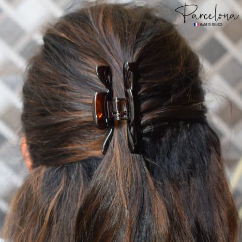 Parcelona Classic Tortoise Shell Hair Claw Clip - 3 Inch