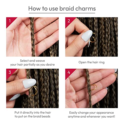 RED by Kiss Hair Jewelry Kit for Braids & Dreadlocks - Charms & Beads