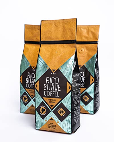 Rico Suave Premium Coffee - 100% Ecuadorian Dark Roast Ground Coffee, 12oz