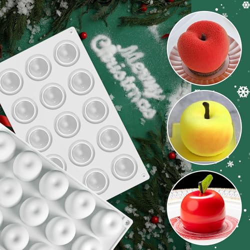 15-Cavity Apple Silicone Mold for Mousse, Chocolate & Pudding