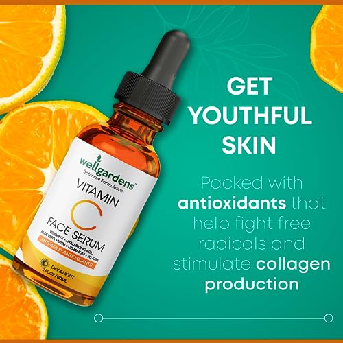 Wellgardens Vitamin C Serum for Face - Anti-Aging with Hyaluronic Acid (2 oz)