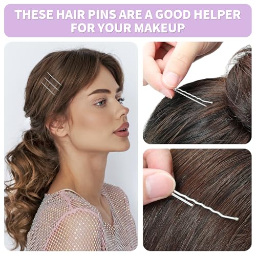 Mia Klein 60PCS Bobby Pins - 2 Inch Crimped Hair Grips for All Hair Types
