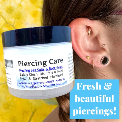 Urban ReLeaf Piercing Care Soothing Sea Salt & Botanical Aftercare - 1 (3 Ounce) - Gentle Healing for New & Stretched Piercings