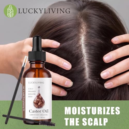 Castor Oil for Eyelash & Brow Growth Organic 2oz - Natural Hair Serum
