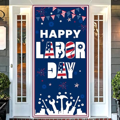 Labor Day Door Banner Sign - 72x36 Inches, Indoor/Outdoor Decoration