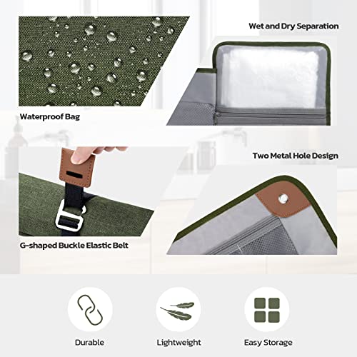 Water-Resistant Toiletry Bag for Men - Army Green Compact Organizer