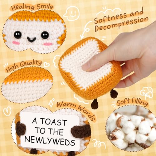Mini Handmade Crochet Toast - Funny Wedding Gift for Newlyweds