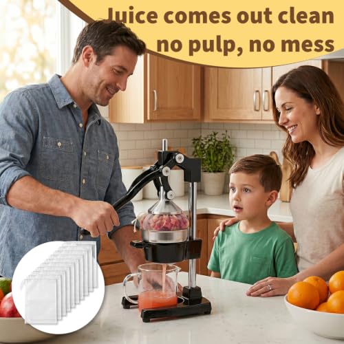 Fevbcnrj 10 Pack Reusable Juicer Bags for Cast Iron Juicer, 9.84 x 13.78 Inch