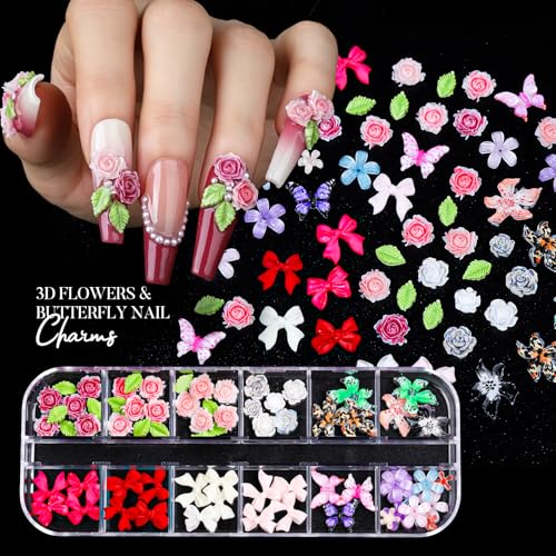 Teenitor Nail Art Kit with 5 Charm Boxes, Stickers & Tools