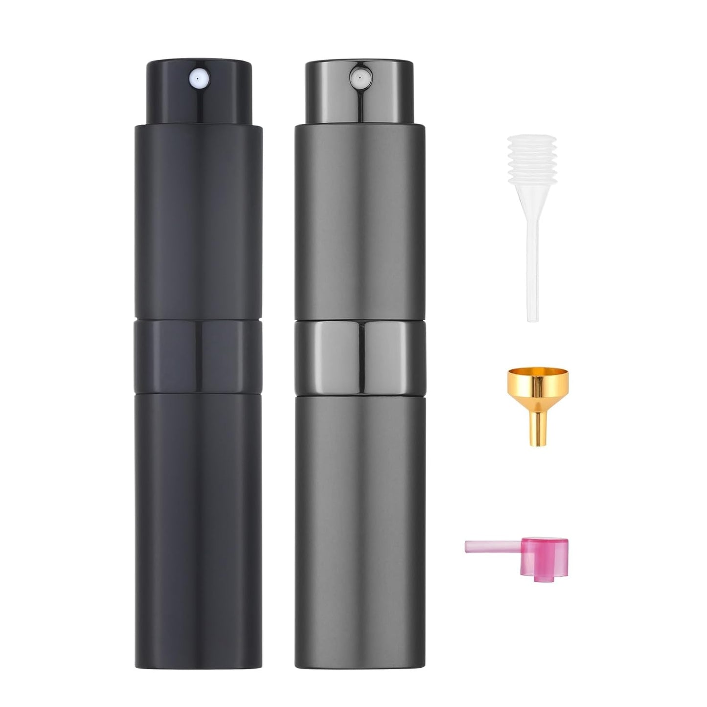 Tekson Travel Perfume Atomizer - Refillable Mini Cologne Spray Bottle | Portable Black Aftershave Dispenser (8ml)