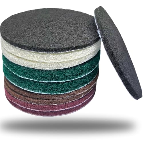 6-Inch Multipurpose Scouring Pads - 10 Pack, Multi-Grit for Cleaning