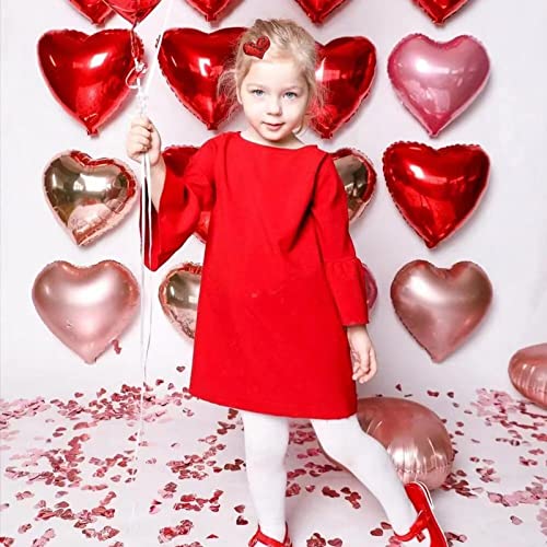 9-Pack Glitter Heart Hair Clips for Girls – Sequin Barrettes in 3 Colors
