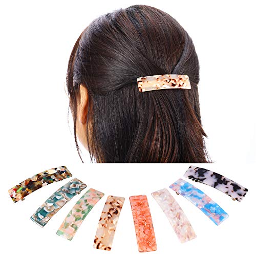 WILLBOND 8-Piece Hair Barrettes Set for Women - French Tortoise Shell Clips