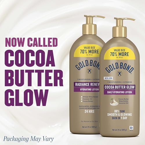 Gold Bond Cocoa Butter Glow Daily Hydrating Lotion 24 oz - For Dry Skin