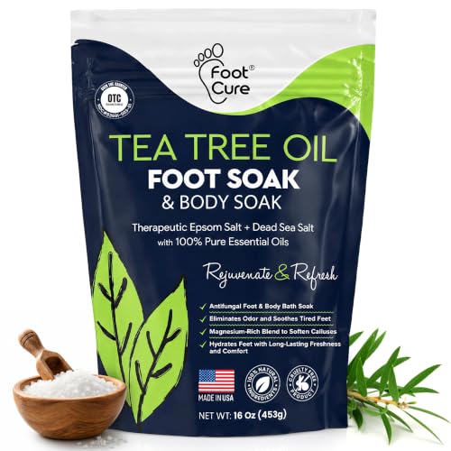 FOOT CURE Tea Tree Oil Epsom Salt Foot Soak, 16 Ounce - Callus & Odor Relief