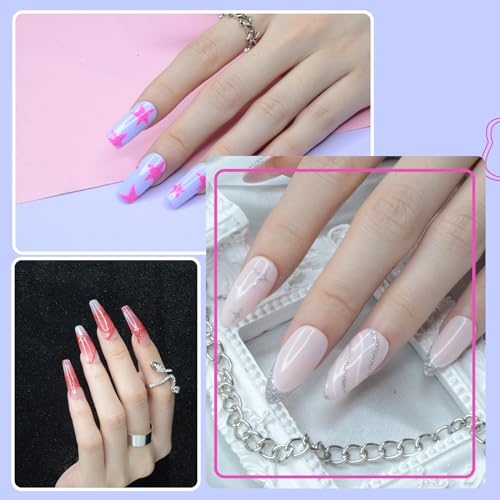 eodci Shiny Variation Reflective Glitter Nail Art Gel Liner Set – 12 Colors, Soak-Off with Thin Brush