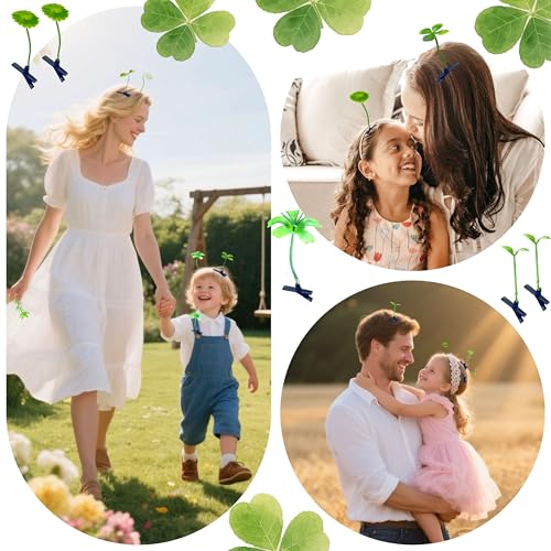 Green 100 Pcs Bean Sprout Hair Clips Rave Plant Hair Accessories for Women & Kids