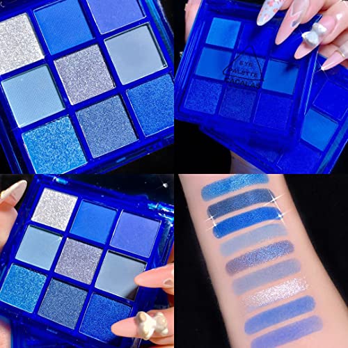 URQT 9-Color Blue Ocean Eyeshadow Palette - Pigmented Matte & Shimmer