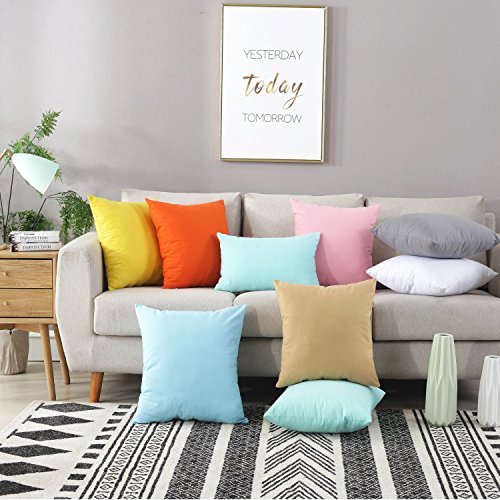 TAOSON Set of 2 Cotton Canvas Throw Pillow Covers - 9x18 Inches