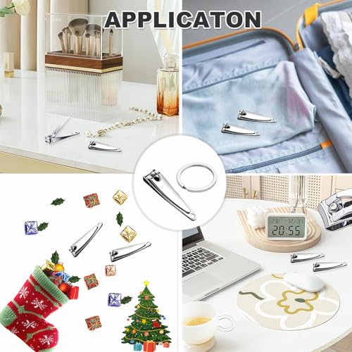 16-Piece Bulk Nail Clippers with Keychain Ring - Travel & Home Use Set