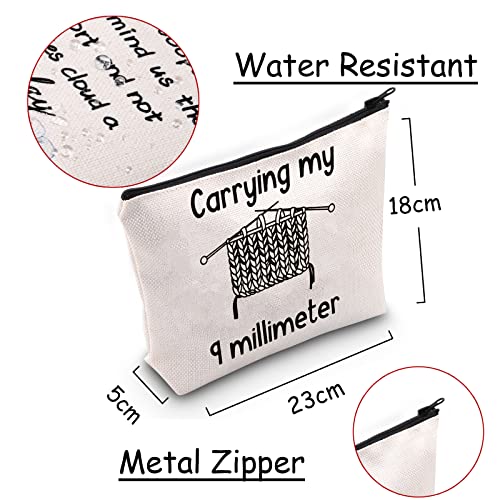 Carry My 9 Millimeter Crochet & Knitting Storage Bag - Travel Organizer for Knitters & Crafters